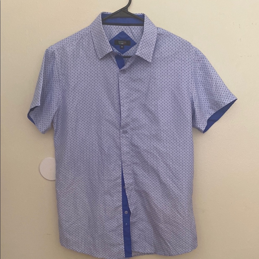 Men's Blue Short Sleeve Shirt